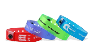 Doorschijnend vinyl polsbandjes, 19mm, met afdruk