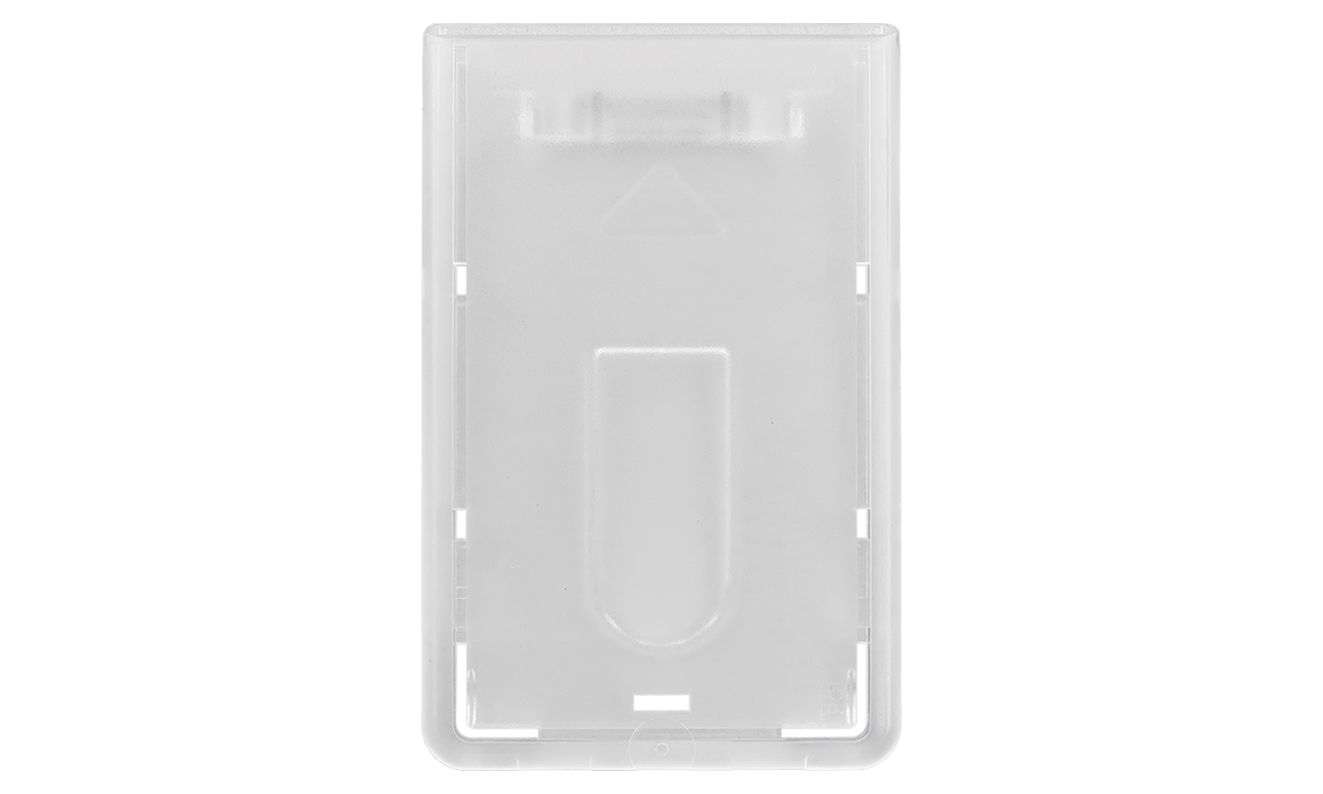 Premium verticale stijve houder voor één kaart met duimkerf