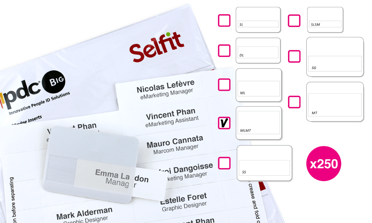 Selfit Multimega-insteekkaartjes, 75 x 36 mm, wit, 250 insteekkaartjes
