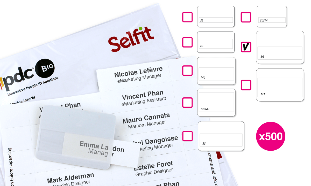 Selfit Grande-insteekkaartjes, 95 x 24 mm, wit, 500 insteekkaartjes