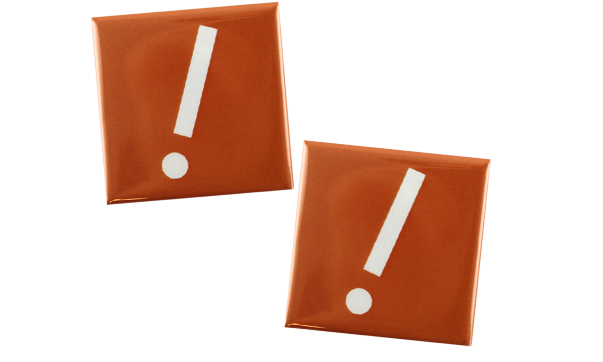 Knop badge 40X40mm, vierkant