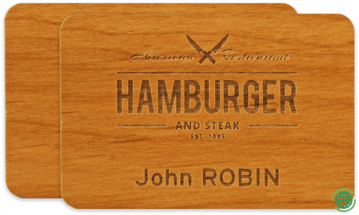 Impress Houten-Badges, 75 X 50 mm