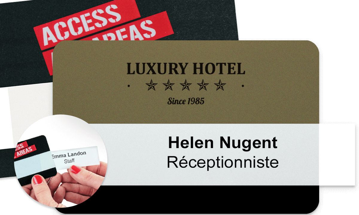 Herbruikbare Selfit Grande Naam badge, 95 X 62 mm