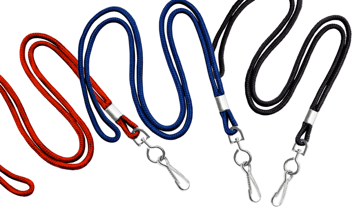Ronde 3 mm lanyard met metalen draaihaak