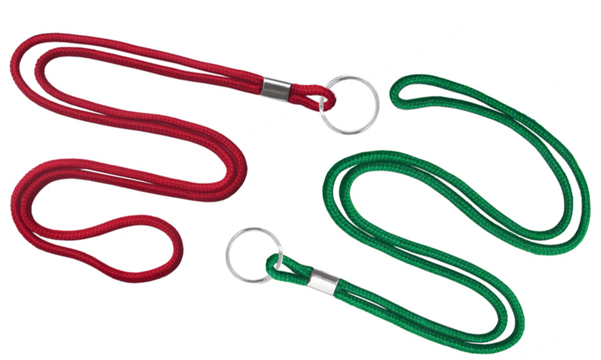 Ronde 3 mm lanyard met metalen sleutelring