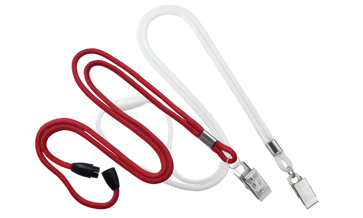 Ronde 3 mm lanyard met metalen krokodil clip en veiligheidssluiting