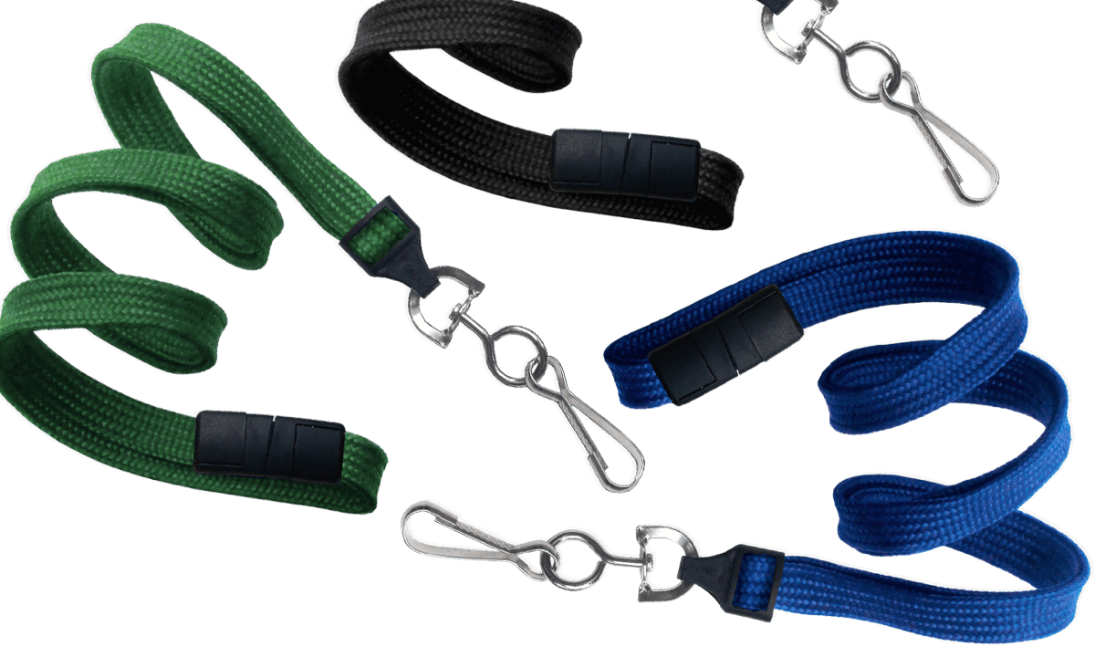 Buisvormige 10 mm afbreekbare lanyard met metalen draaihaak