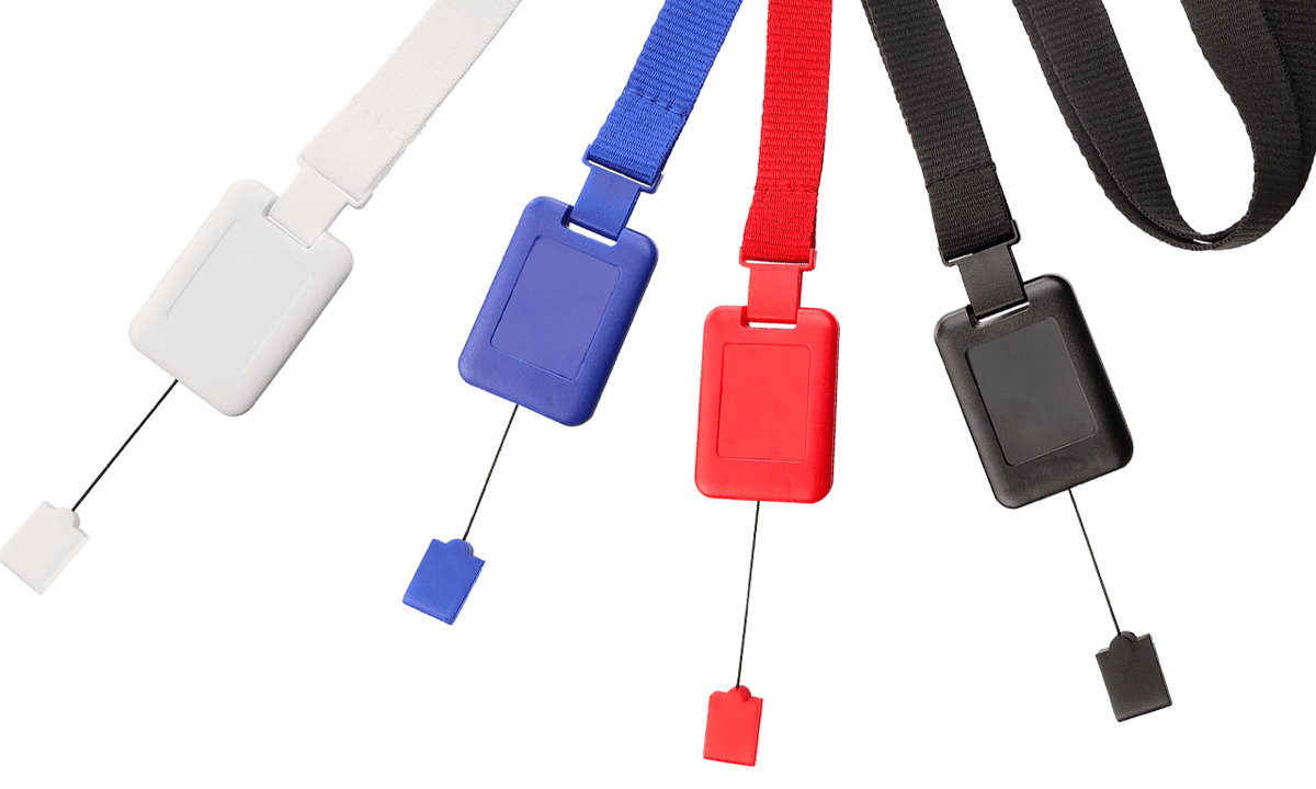 Platte 15 mm afneembare lanyards met SlimReel systeem