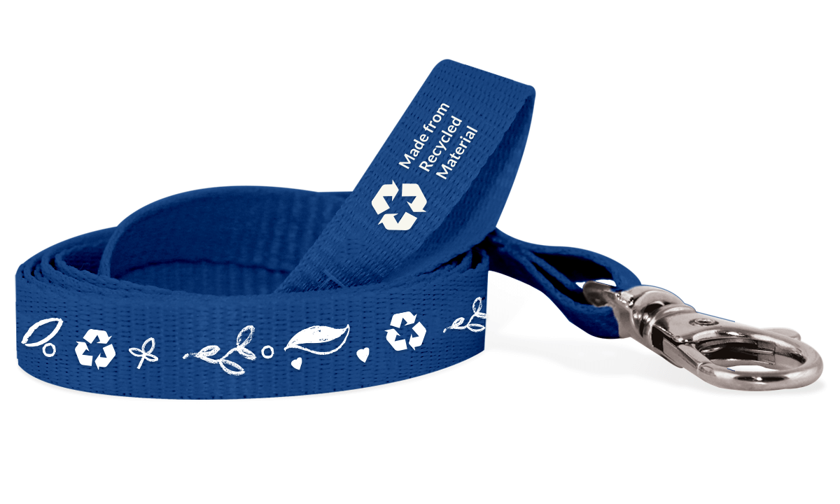 Gepersonaliseerde 10 mm lanyards van gerecycleerd polyester - bedrukking in één kleur