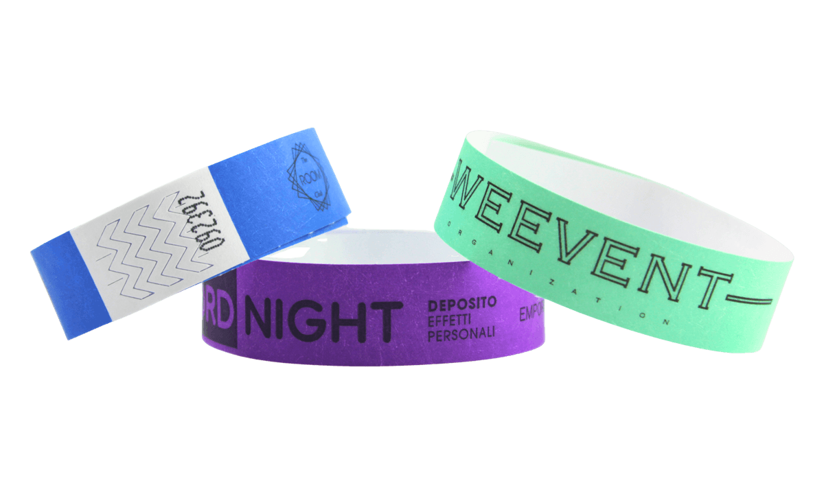 Tyvek polsbandjes 19 mm, met zwarte afdruk