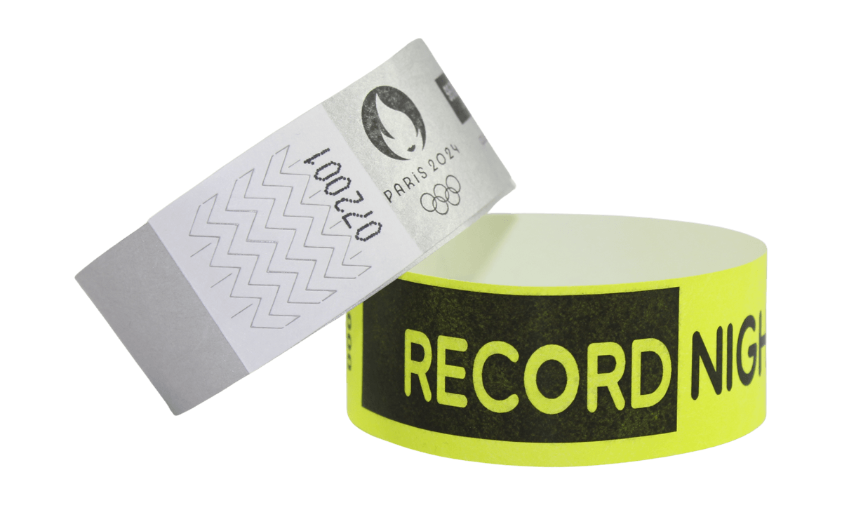 Tyvek polsbandjes 25 mm, met zwarte afdruk