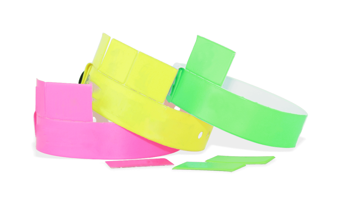 Vinyl polsbandjes met 3 afneembare tabs, 19mm zonder afdruk