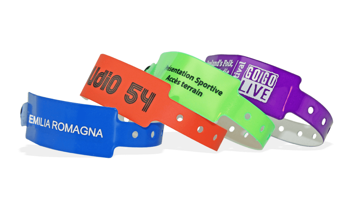 Vinyl Polsbandjes, 25 mm, met 1 kleur afdruk