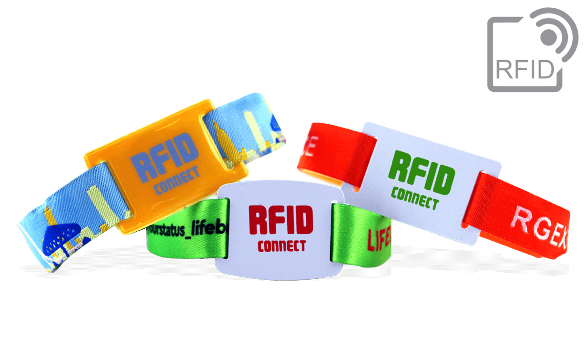 RFID stoffen polsbandjes met PVC slide