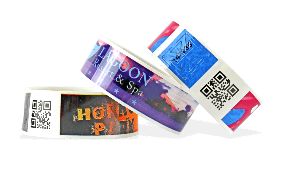Papieren polsbandjes met full colour digitale afdruk, TVS 25 mm (glanzend afwerking)