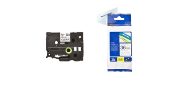 Brother P Touch Tapes, 36 mm, zwart bedrukking op transparante tape