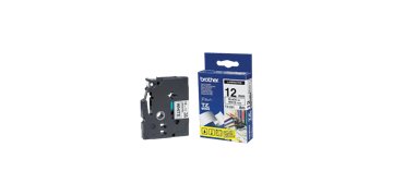 Brother P Touch Tapes, 12 mm, blauw bedrukking op wit tape