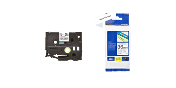 Brother P Touch Tapes, 36 mm, zwart bedrukking op wit tape