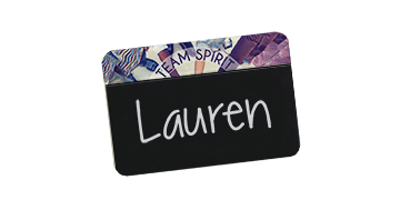 Krijtbord Badges, 75 X 50 mm, gepersonaliseerde afdruk op bovenrand