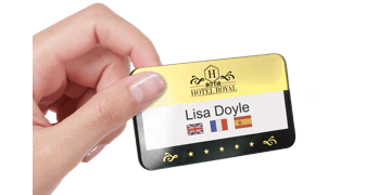 Herbruikbare Selfit® PRO Double line Naam badge, 70 X 40 mm