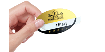 Herbruikbare Selfit® PRO Single line Naam badge, 70 X 40 mm, Ovale vorm