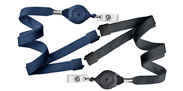 Buisvormige 15 mm lanyards met veiligheidssluiting en slimme badge-jojo met snelle vergrendelingsknop