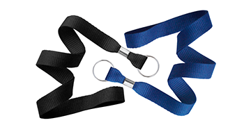 Platte 15 mm lanyard met sleutelring