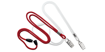 Ronde 3 mm lanyard met metalen krokodil clip en veiligheidssluiting