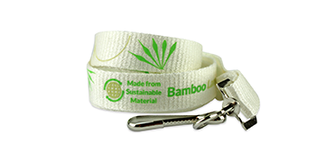 Gepersonaliseerde 15 mm bamboe lanyard - bedrukking in één kleur