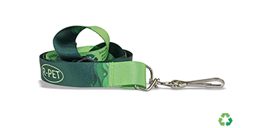 Gepersonaliseerde 20 mm lanyards van gerecycleerd satijn 20 mm - Meerkleurenbedrukking