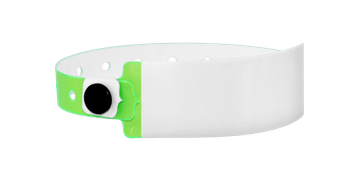Vinyl Polsbandjes, 25 mm, met de hand beschrijfbaar, met afdruk in 1 kleur, lively lime