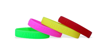 Siliconen polsbandjes met reliëf, maat large / volwassen
