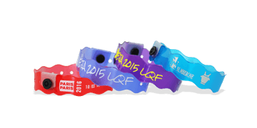 Doorschijnend vinyl polsbandjes "Golf", 19mm, met afdruk