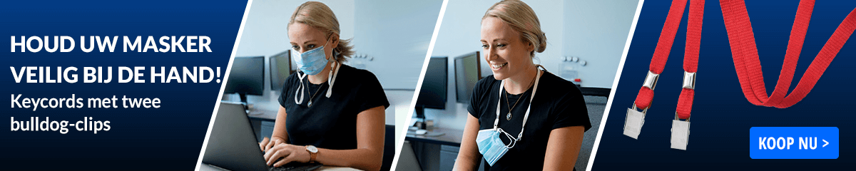 Keycords met twee bulldog-clips